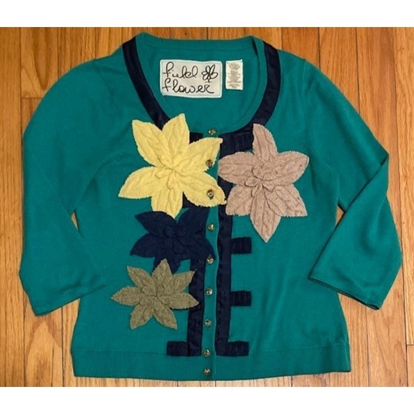 Anthropologie Sweaters - FIELD FLOWER Anthropologie Cottagecore Soft Girl cardigan sweater S Small
